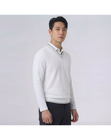 에포크헤리티지 남성 시그니처 배색 메쉬 골프 조끼 EHSVT03
