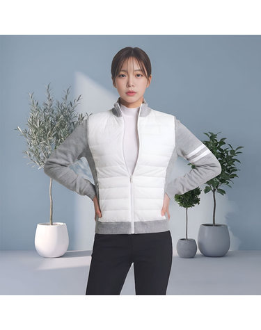 에포크 헤리티지 여성 투라인 니트 패딩 하이브리드 집업 골프자켓 JK02