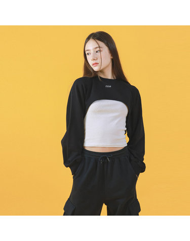 G.원브릴 크롭 맨투맨 티 GVFTO09