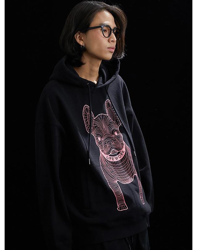 라이프워크 [라이프워크] UNI) LADOK 프린트 HOODIE_LW205HD990 착용컷