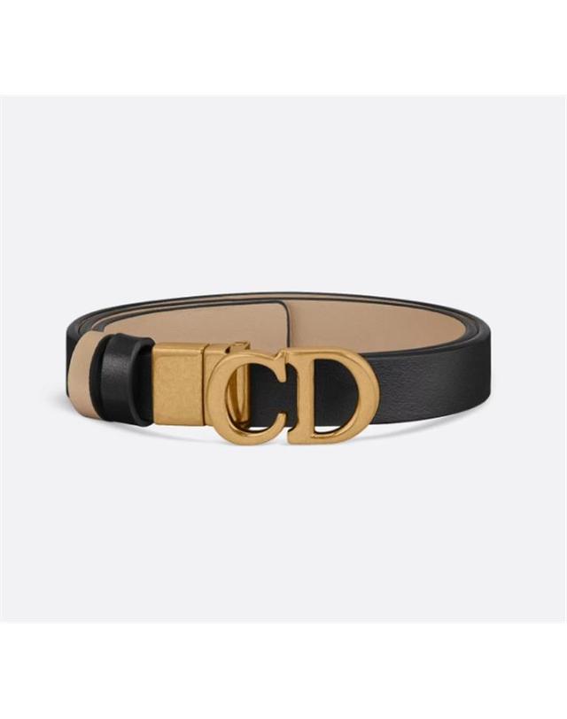 디올 [국내백화점/당일발송] 디올 Saddle 리버서블 벨트 20mm 블랙 베이지 B0335CWGA_M220 / 여성 캐쥬얼벨트 착용컷