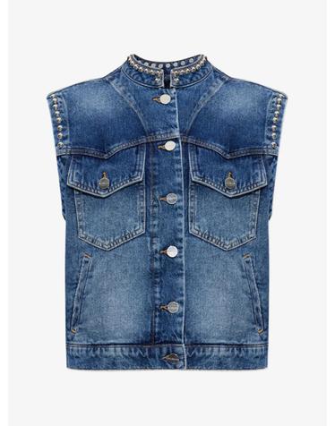 [해외직구] 26 FW 올세인츠 마브 스터드 장식 데님 베스트 W135PE TP455060506