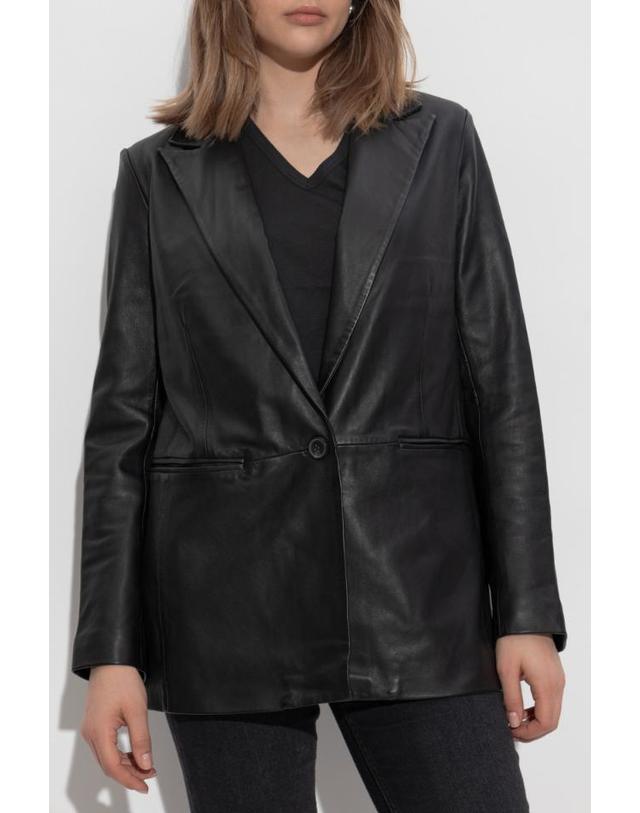 올세인츠 [해외직구] 25FW 올세인츠 레더 블레이저 Deri DERIW127LBBLACK TP580140440 착용컷