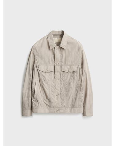 Nylon Trucker Jacket_Silver