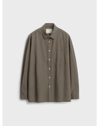 Comfort Typewriter Shirt_Brown