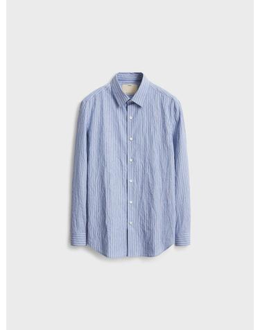 Crinkle Shirt_Blue Stripe