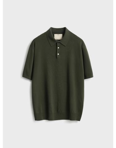 Short Sleeve Comfort Polo Knit_Khaki