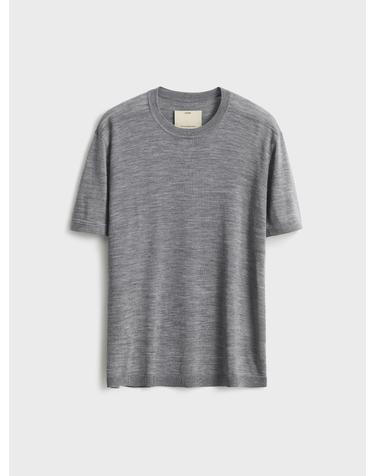 Short Sleeve Crewneck Knit_Melange Gray