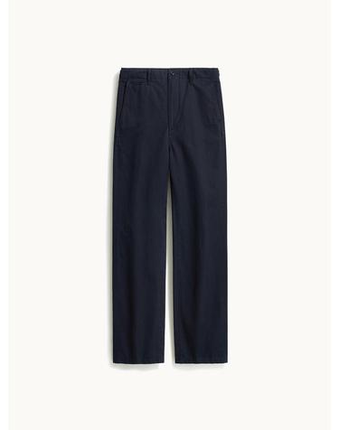 Linen Cotton Officer Chino Pants_Dark Navy