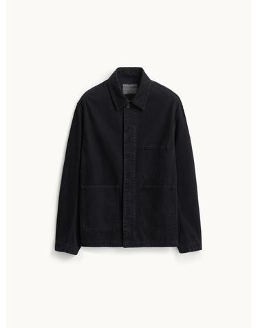 Brushed Cotton Work Jacket_Ink Black