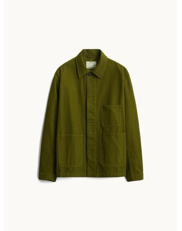 Brushed Cotton Work Jacket_Olive Green