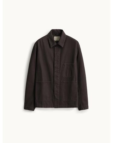 Brushed Cotton Work Jacket_Deep Plum