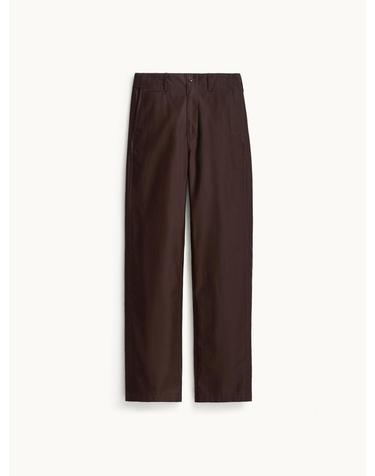 Cotton Officer Chino Pants_Dark Brown