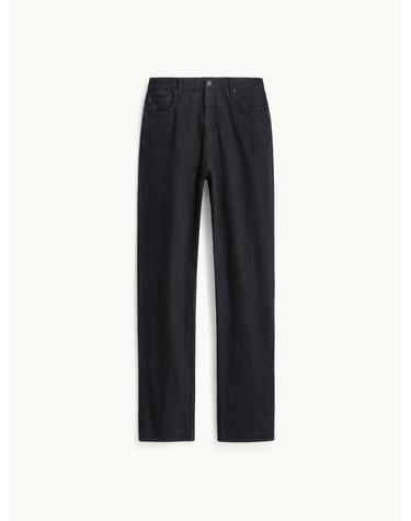 Slim Straight Denim Pants_Black