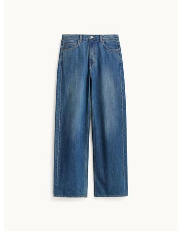 Relaxed Straight Denim Pants_Mid Blue
