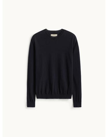 Super Fine Wool Crewneck Knit_Dark Navy