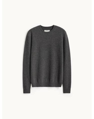 Cashmere Compact Crewneck Knit_Charcoal