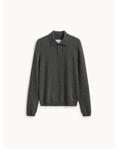Cashmere Compact Polo Knit_Charcoal