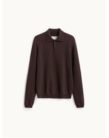 Cashmere Compact Polo Knit_Red Brown