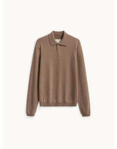 Cashmere Compact Polo Knit_Taupe