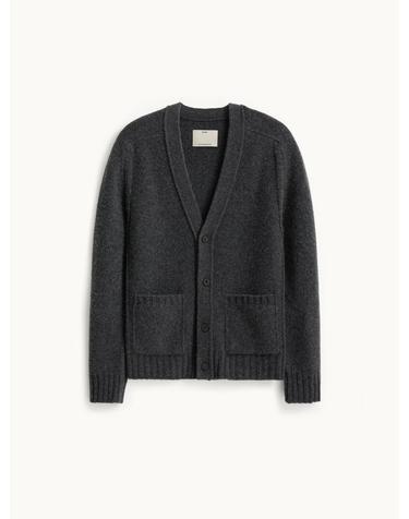 Cashmere Button Cardigan_Charcoal