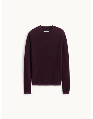 Cashmere Layered Crewneck Knit_Deep Wine