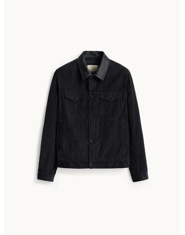 Corduroy Dyeing Trucker Jacket_Ink Black