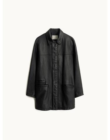 Leather Car Coat_Black