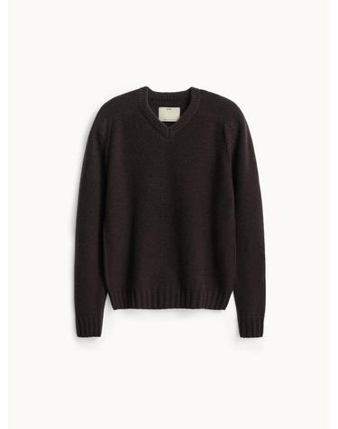 Cashmere V-Neck Knit_Dark Brown
