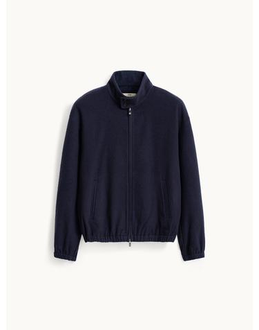 Wool Jersey Zip-up Jumper_Mid Night