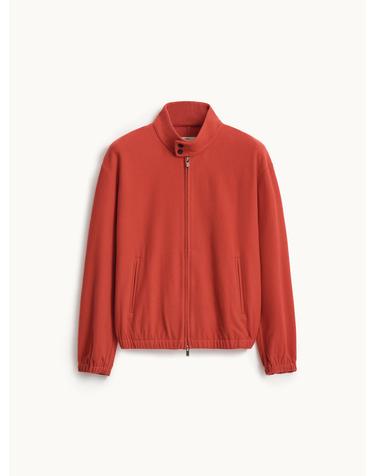 Wool Jersey Zip-up Jumper_Red