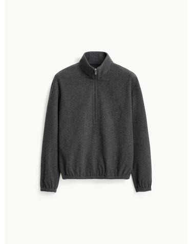 Wool Jersey Half Zip-Up_Charcoal
