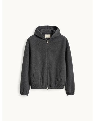 Wool Jersey Hooded Jacket_Charcoal