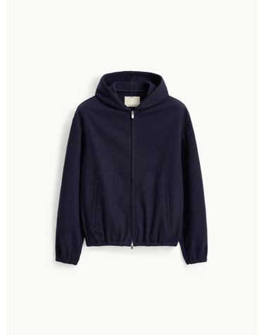 Wool Jersey Hooded Jacket_Mid Night Navy