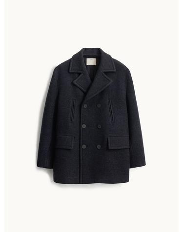 Melton Wool Pea Coat_Black