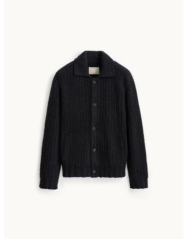 Wool Polo Cardigan_Black