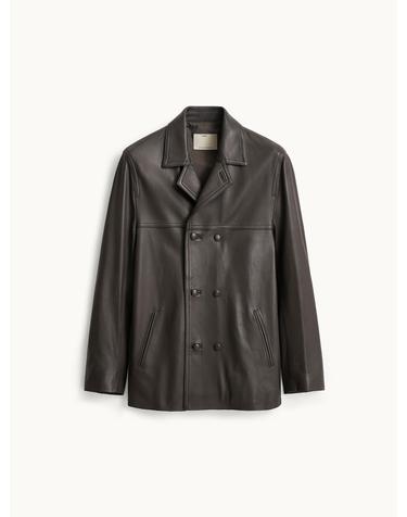 Leather Double Coat_Olive