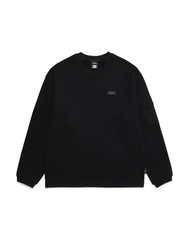 내셔널지오그래픽 N251USW220 카프 기능성 소매 포켓 세미오버핏 맨투맨 CARBON BLACK