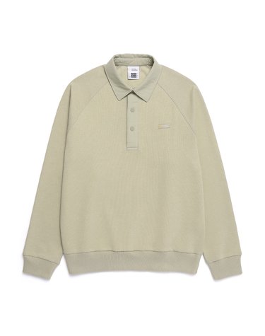 내셔널지오그래픽 N251USW150 피타 카라 세미오버핏 스웻 셔츠 BEIGE KHAKI