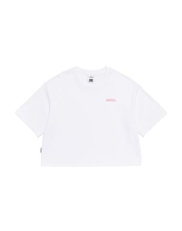 내셔널지오그래픽 N262WTS060 여성 라텔 리젠 오버핏 크롭 반팔 티셔츠 WHITE