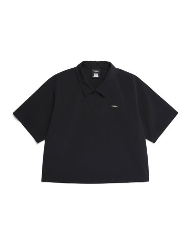 내셔널지오그래픽 N252WTS141 여성 아델리 경량 우븐스트레치 카라형 티셔츠 CARBON BLACK