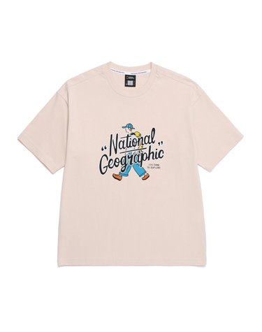 내셔널지오그래픽 N252UTS904 트레져 컨셉 워커 그래픽 세미오버핏 반팔 티셔츠 L/BEIGE