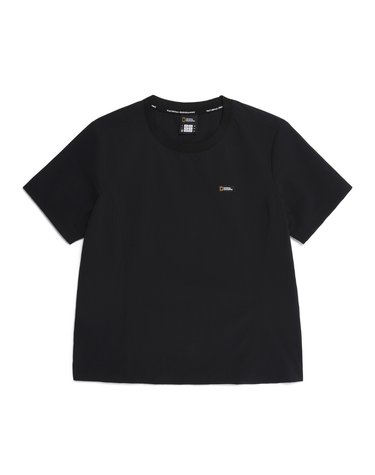 내셔널지오그래픽 N252WTS140 여성 아델리 경량 우븐스트레치 라운드 반팔 티셔츠 CARBON BLACK
