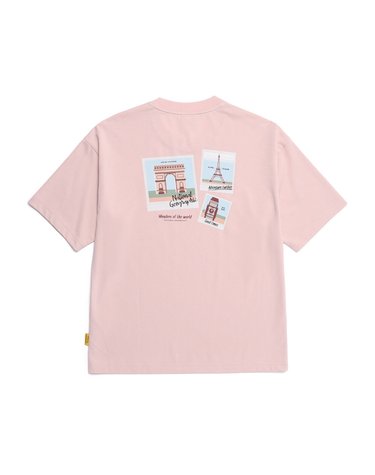 내셔널지오그래픽 N252UTS110 오비스 유니 유럽 랜드마크 그래픽 세미오버핏 반팔 티셔츠 L/PINK