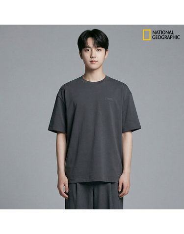내셔널지오그래픽 N265UTS909 세미오버핏 수피마 반팔 티셔츠 GREY