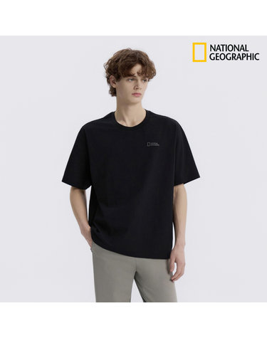내셔널지오그래픽 N265UTS909 세미오버핏 수피마 반팔 티셔츠 BLACK