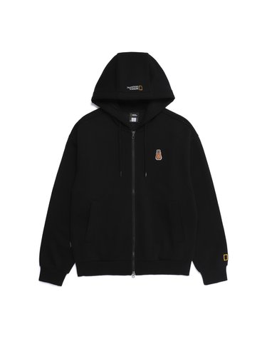 내셔널지오그래픽 N253UFT910 동물 와펜 후드 집업 BLACK