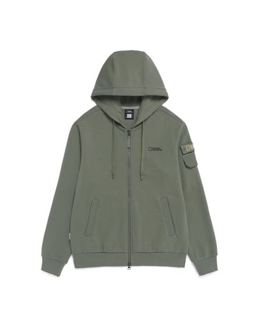 내셔널지오그래픽 N261UFT950 마게이 소매 포켓 레귤러핏 후드 풀집업 MILITARY KHAKI