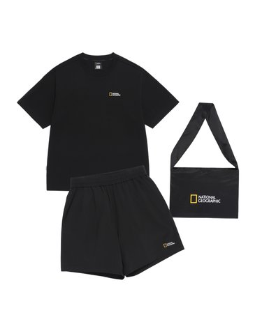 내셔널지오그래픽 N262UPB900 반팔 반바지 미니백 3PCS 세트 BLACK