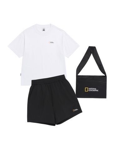 내셔널지오그래픽 N262UPB900 반팔 반바지 미니백 3PCS 세트 WHITE